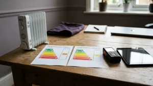 Étiquette DPE avant et après la réforme 2026 du coefficient électricité, passage de la classe E à D