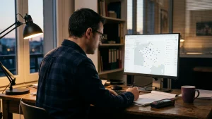Diagnostiqueur qui vérifie le dépôt d'un DPE et son numéro ADEME sur l'observatoire DPE-Audit